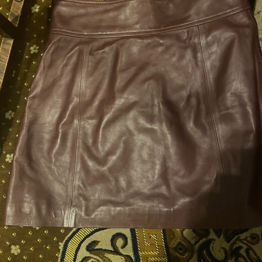 Leather Plum Red Valentino Skirt - Picture 3 of 3